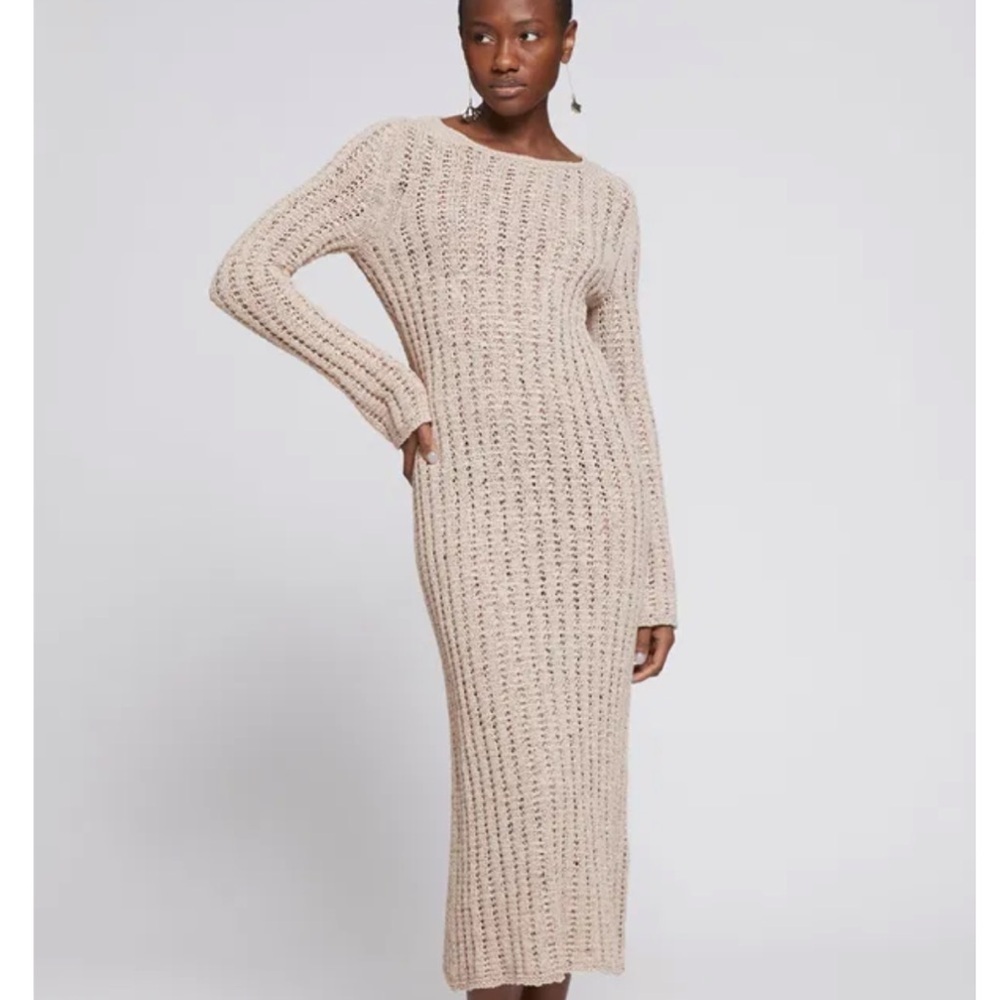& OTHER STORIES Relaxed Pointelle Knit Maxi Dress Size XS